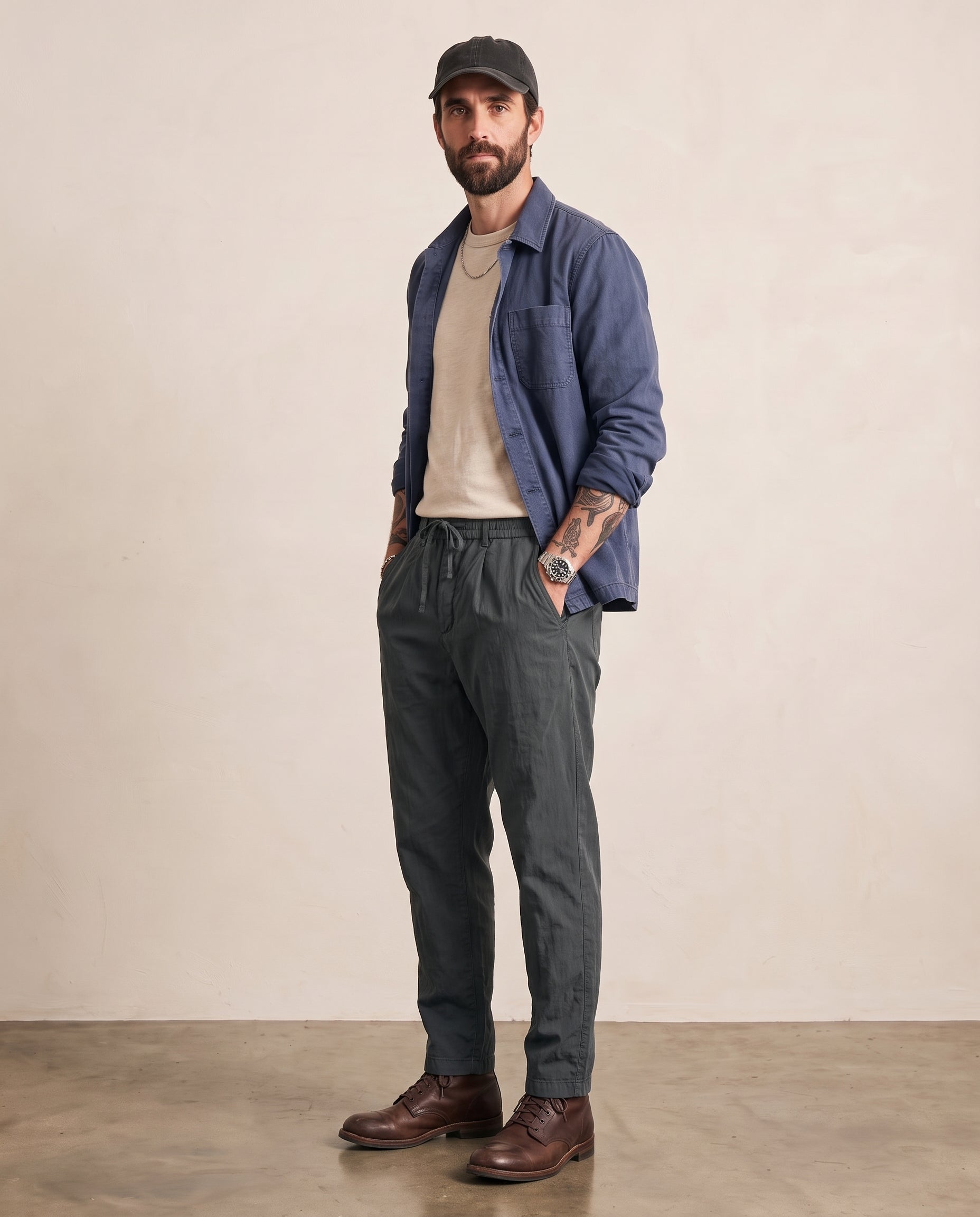 Pleated Lyocell-Nylon Trousers - Deep Grey