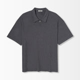 Zip Waffle Polo - Grey