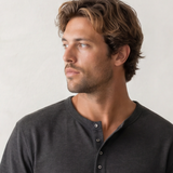 Relaxed Henley Tee - Black
