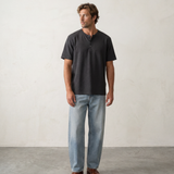 Relaxed Henley Tee - Black