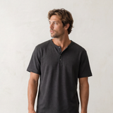 Relaxed Henley Tee - Black