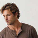Relaxed Henley Tee - Coffee