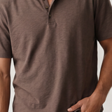 Relaxed Henley Tee - Coffee