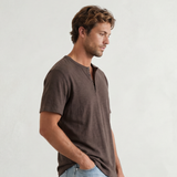 Relaxed Henley Tee - Coffee