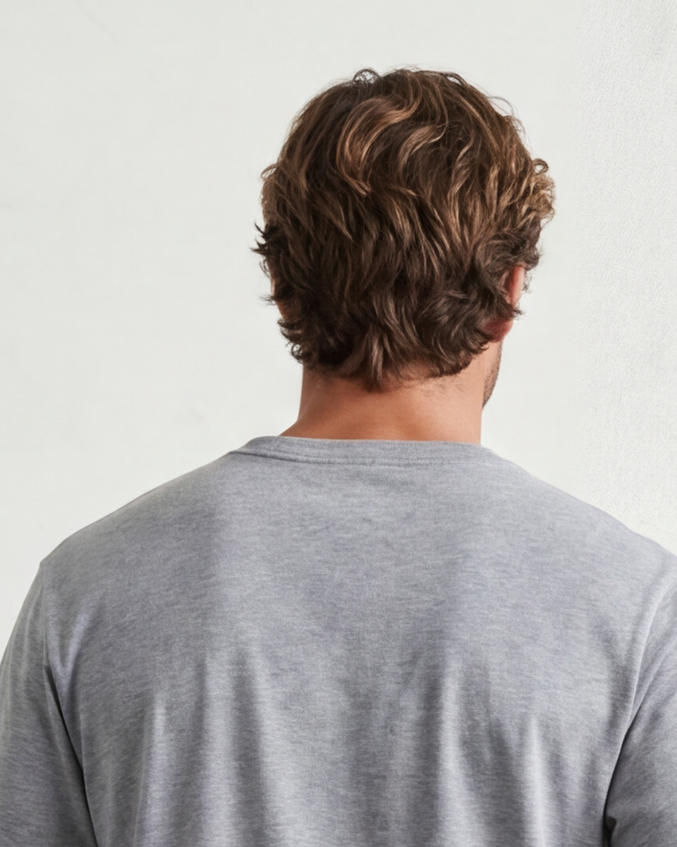 Relaxed Henley Tee - Heather Grey