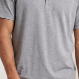 Relaxed Henley Tee - Heather Grey