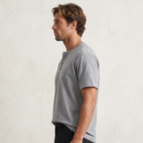 Relaxed Henley Tee - Heather Grey