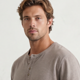 Relaxed Henley Tee - Khaki