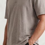 Relaxed Henley Tee - Khaki