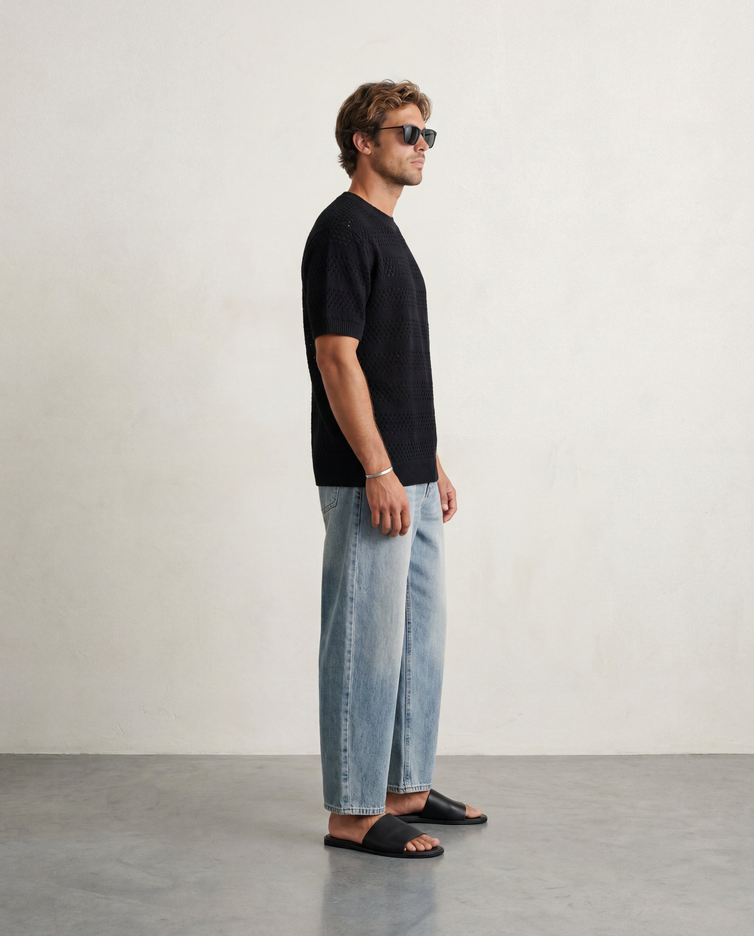 Wool Blend Tee - Black