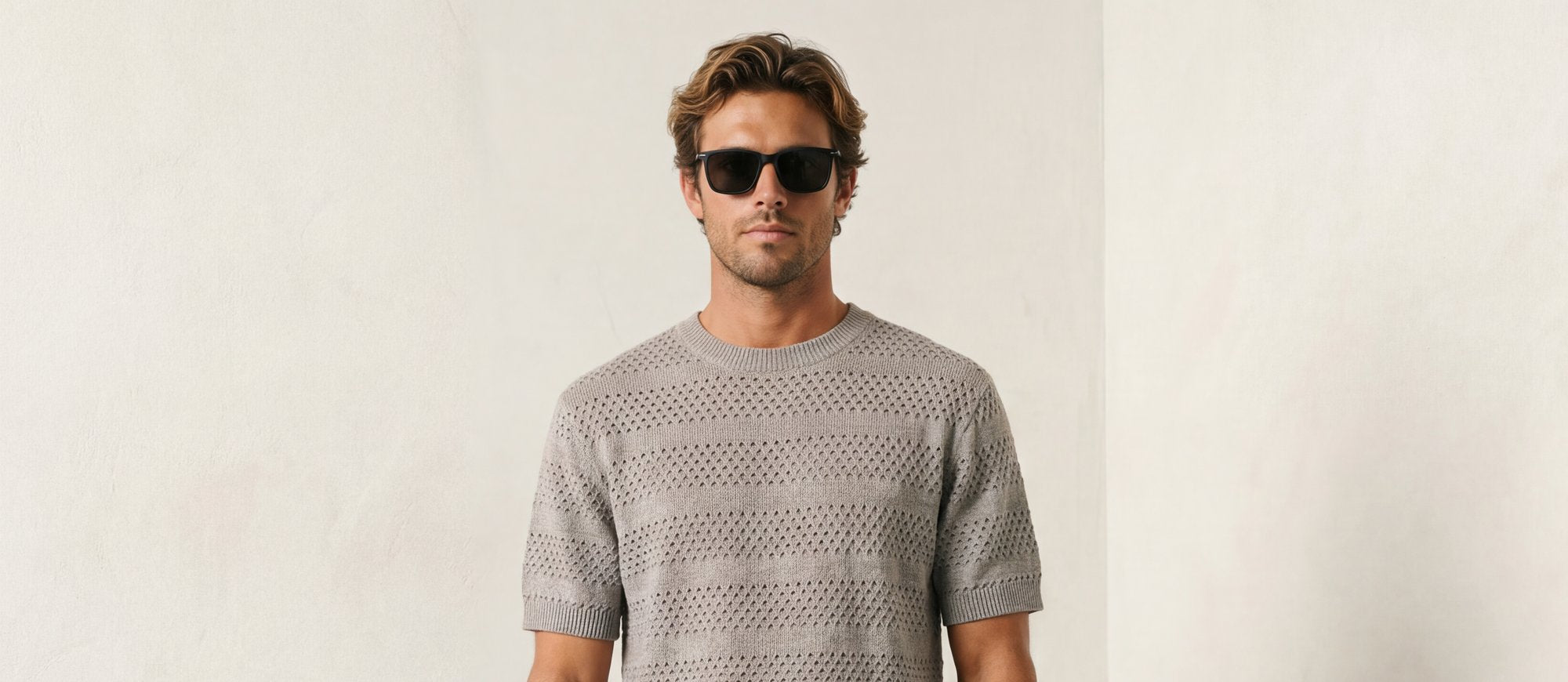 Wool Blend Tee - Khaki