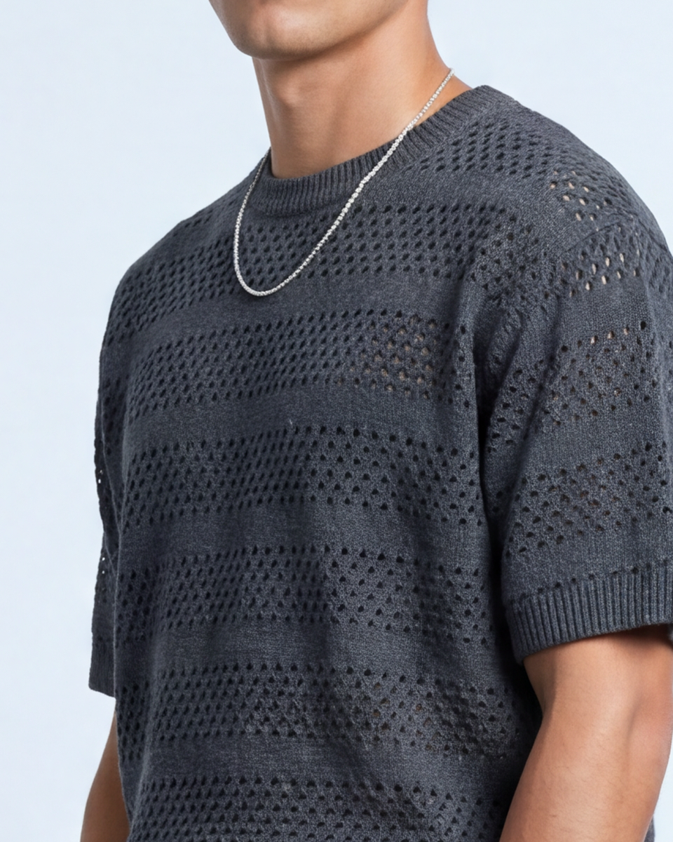 Wool Blend Tee - Grey