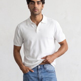 Pique Polo - White