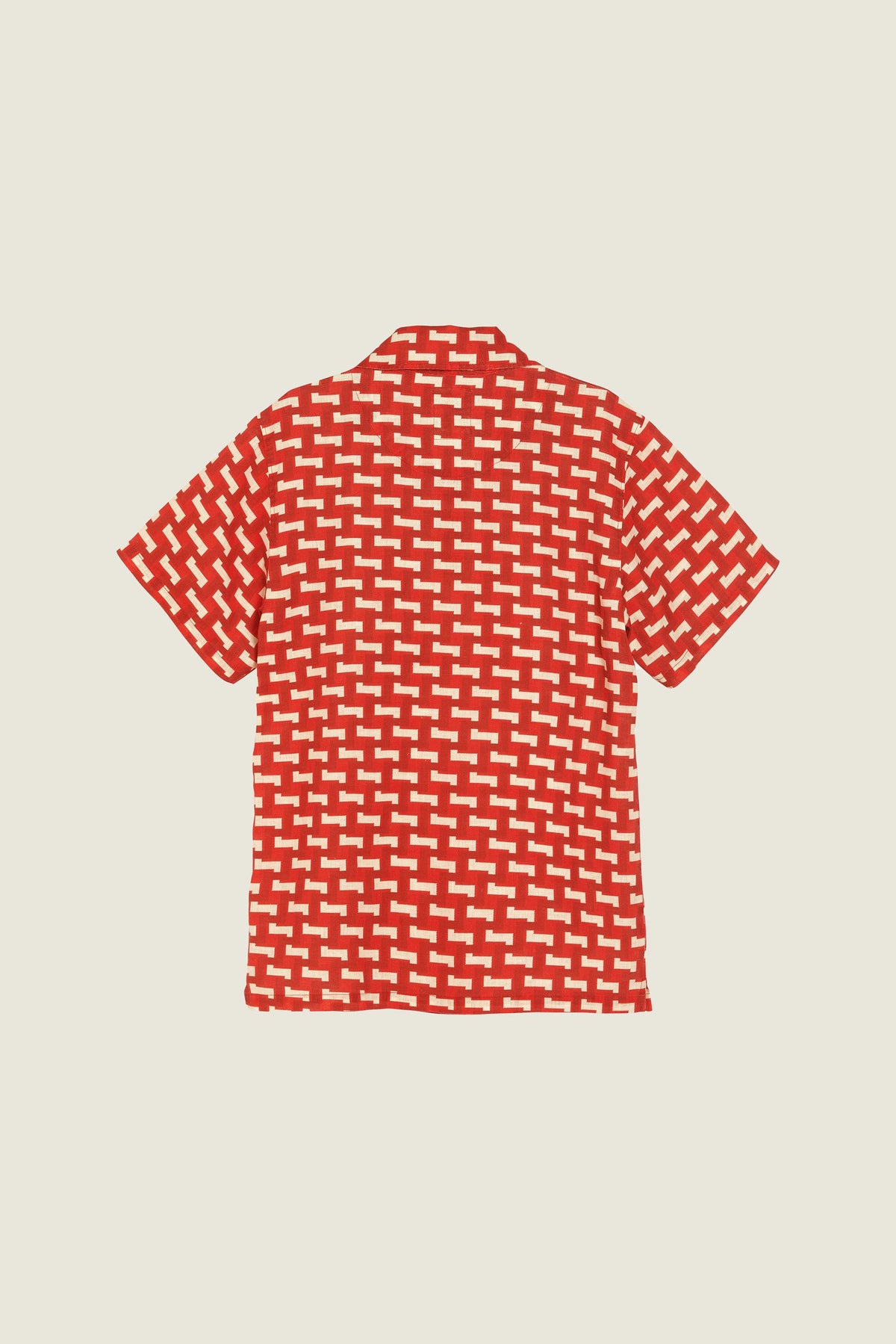 OAS Red Layer Zig Girona Linen Shirt