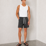 Hipland Washed All Day Shorts - Charcoal - back view