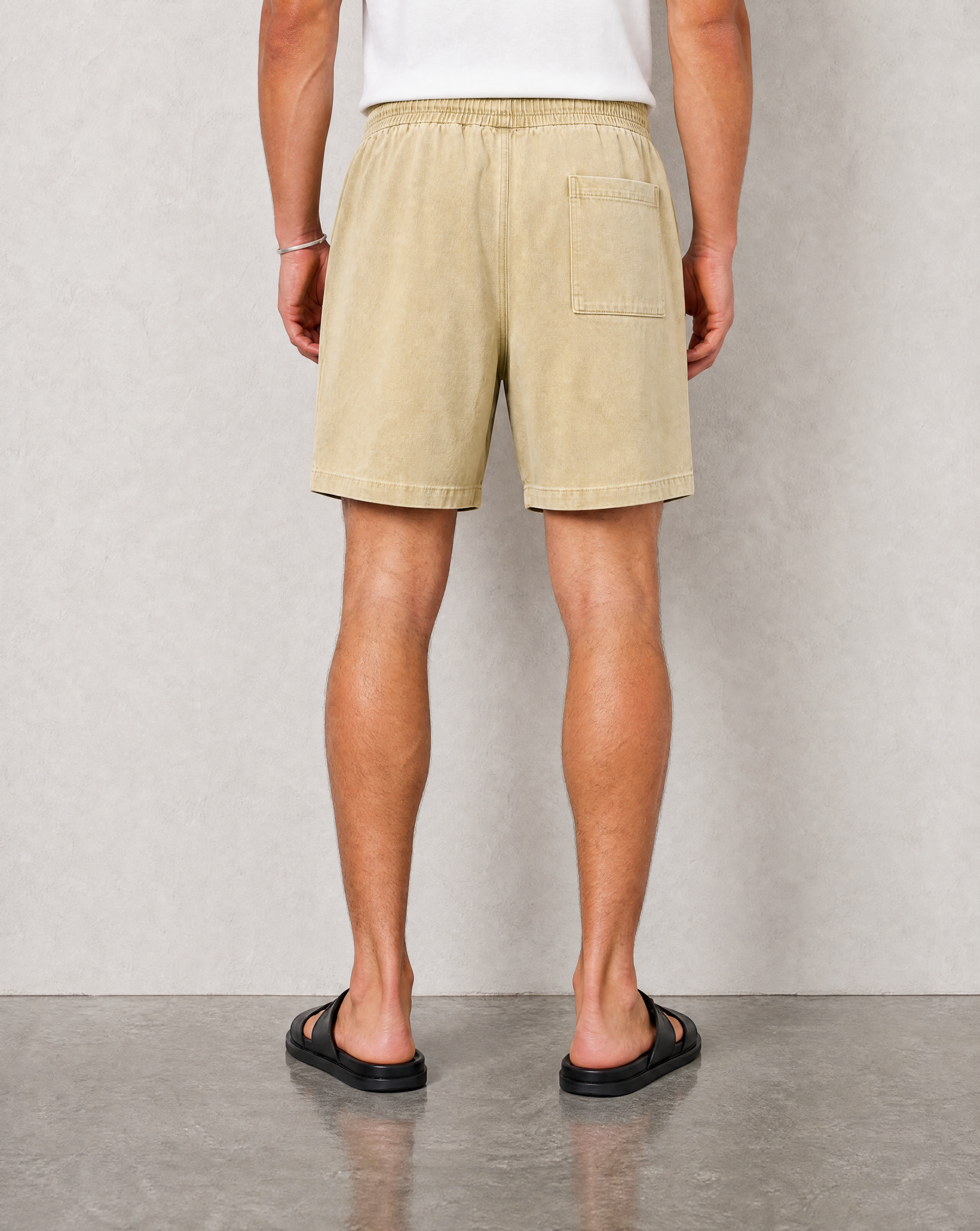 Hipland Washed All Day Shorts - Sand - back view