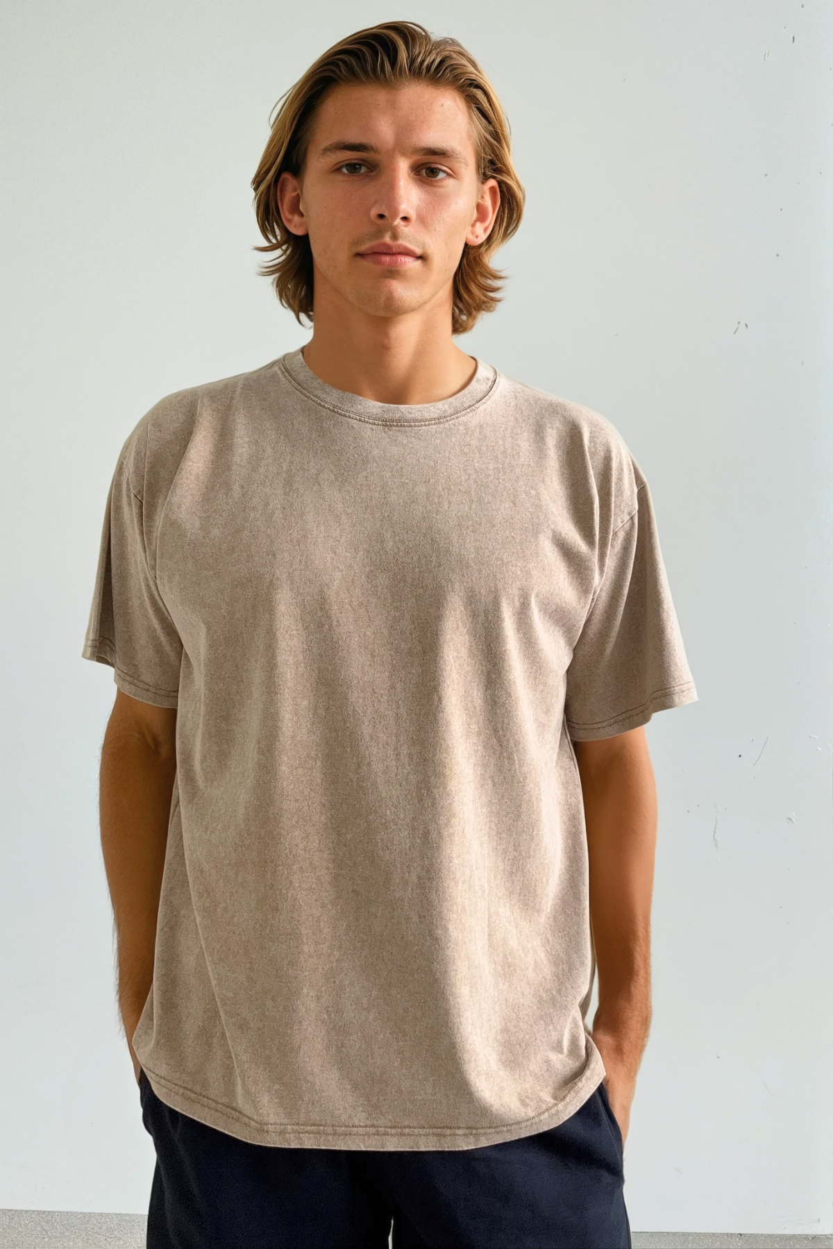 Acid Wash Tee - Sand