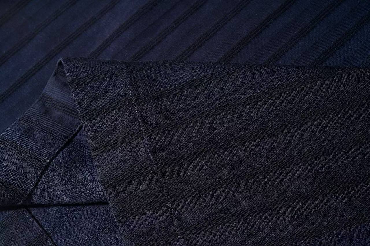 Textured Wide-Leg Trousers - Deep Treasure Blue