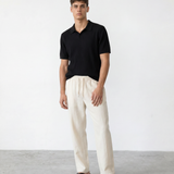 Rib Knit Polo - Black