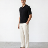Rib Knit Polo - Black