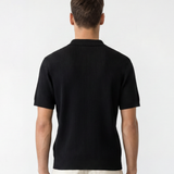 Rib Knit Polo - Black