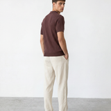 Rib Knit Polo - Burgundy