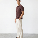 Rib Knit Polo - Burgundy