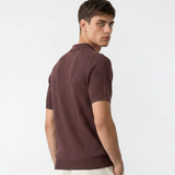 Rib Knit Polo - Burgundy