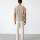 Rib Knit Polo - Cream