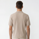 Rib Knit Polo - Cream