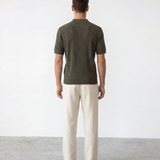 Rib Knit Polo - Olive
