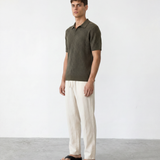 Rib Knit Polo - Olive