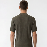 Rib Knit Polo - Olive
