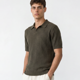 Rib Knit Polo - Olive