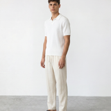 Rib Knit Polo - White
