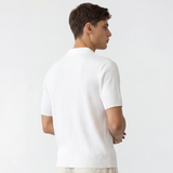 Rib Knit Polo - White