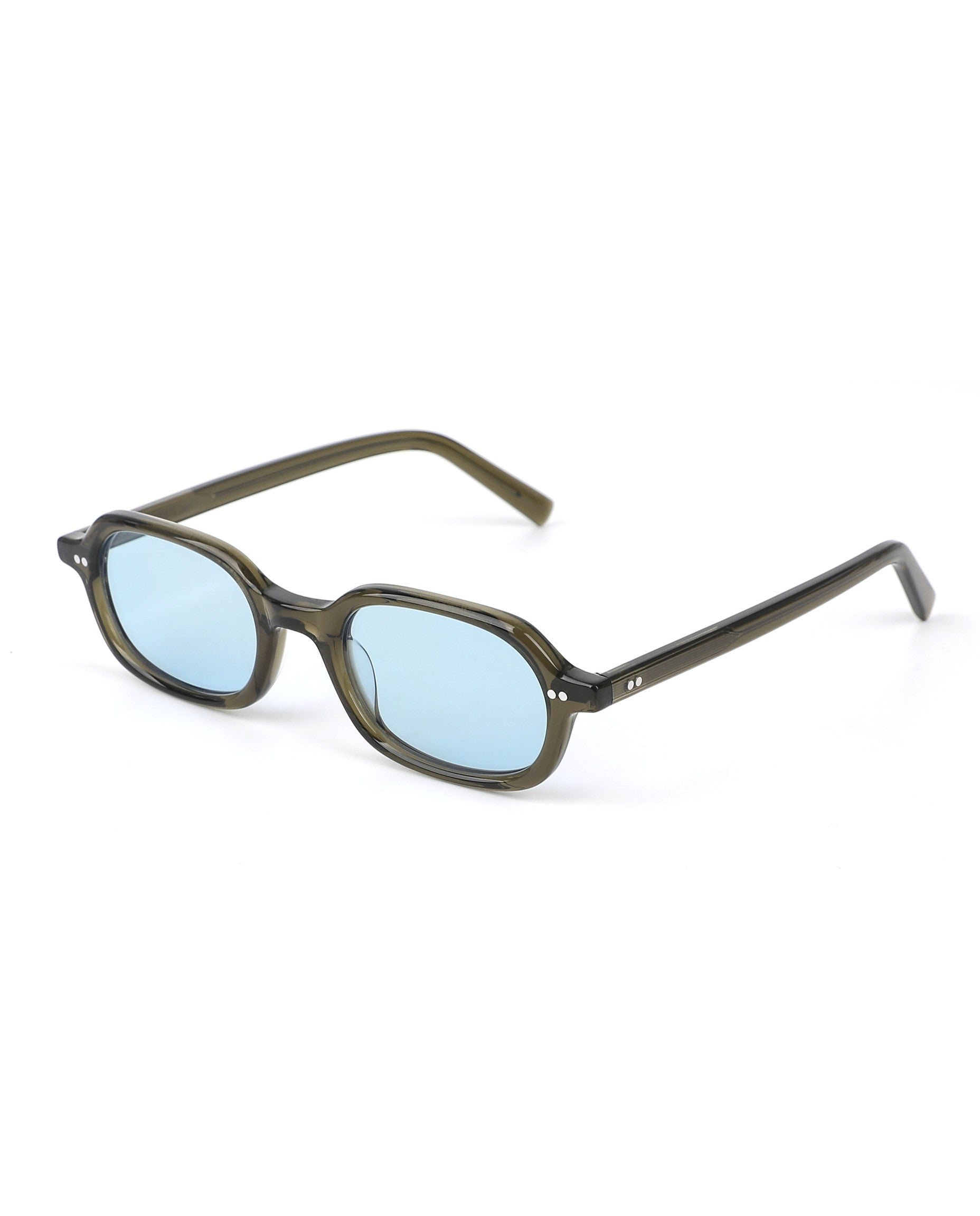 Capri Sunglasses - Green Frame, Blue Lens