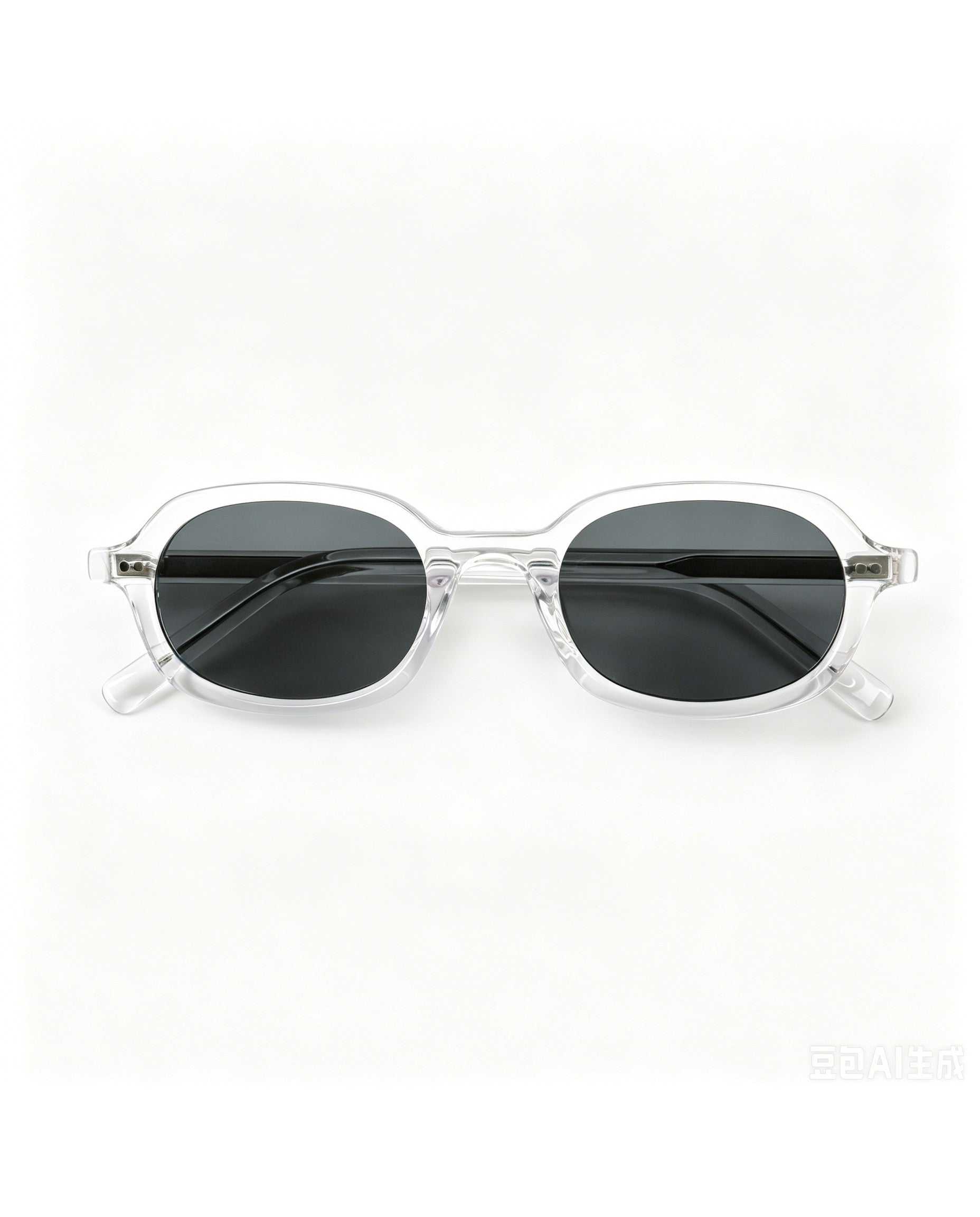 Capri Sunglasses - Clear Frame, Grey Lens