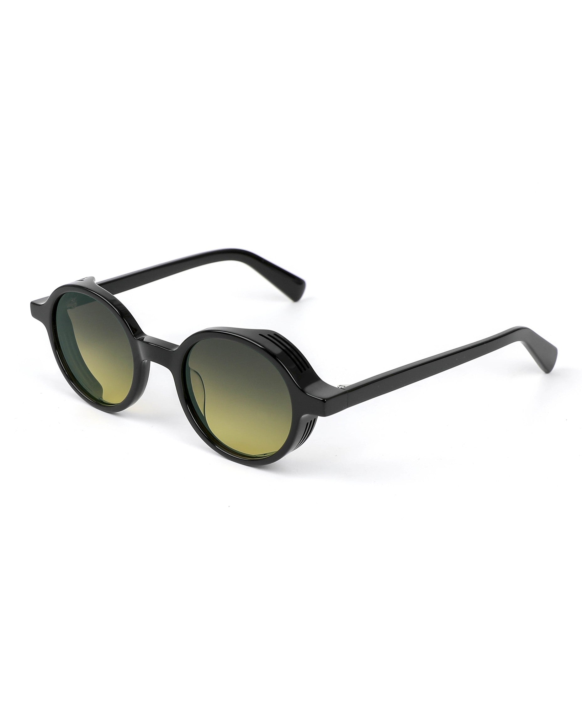 Byron Sunglasses - Black Frame, Gradient Yellow Lens