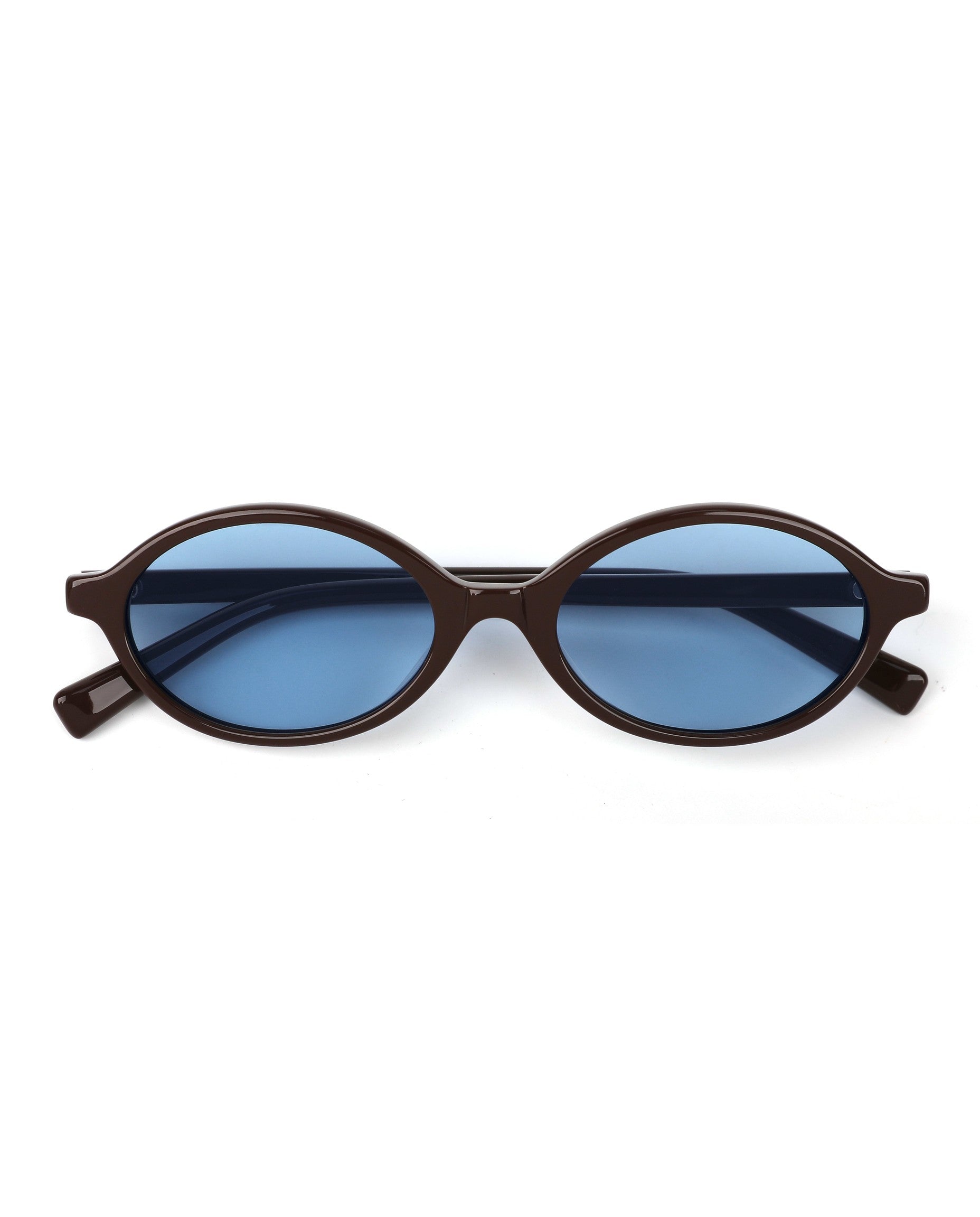 Biarritz Sunglasses - Brown Frame, Blue Lens