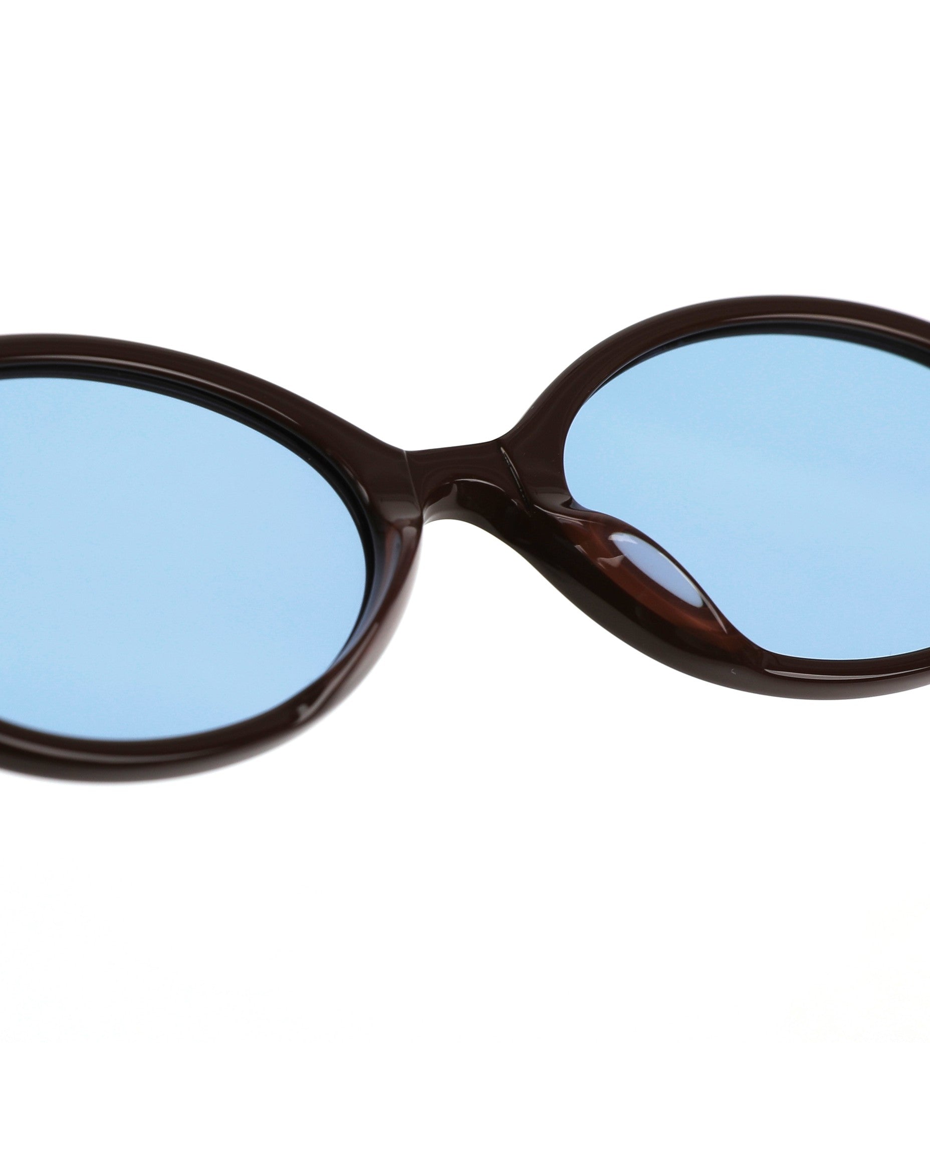 Biarritz Sunglasses - Brown Frame, Blue Lens