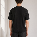 Slub Knit Tee - Black - lifestyle angle