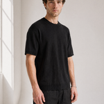 Slub Knit Tee - Black - front view