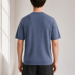 Slub Knit Tee - Blue - lifestyle angle