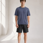 Slub Knit Tee - Blue - front view