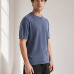 Slub Knit Tee - Blue - detail view