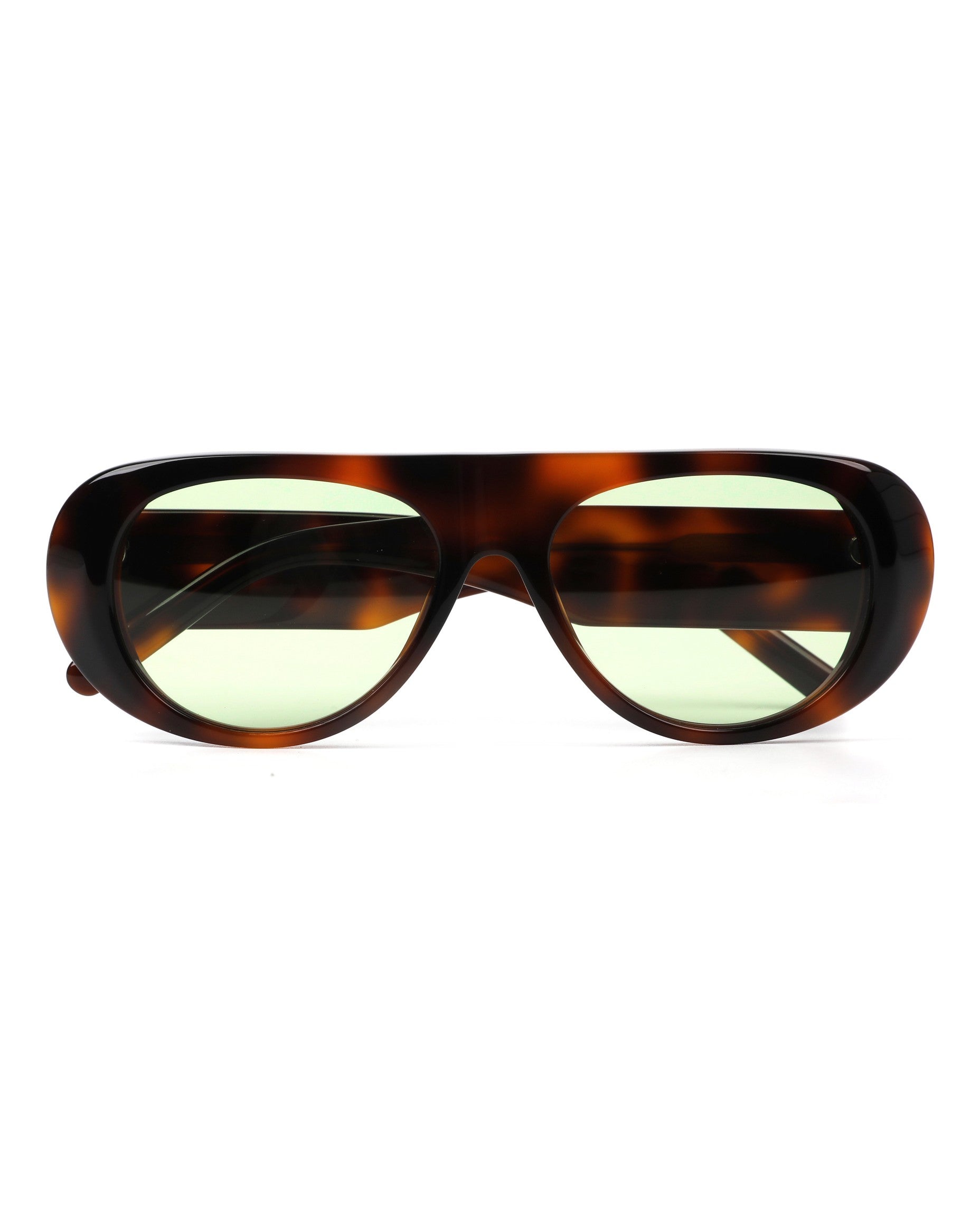 Tulum Sunglasses - Tortoise Frame, Green Lens