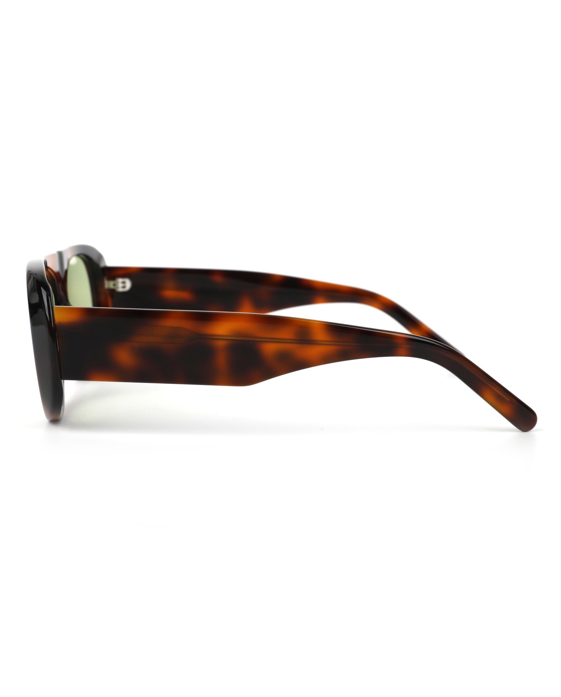 Tulum Sunglasses - Tortoise Frame, Green Lens
