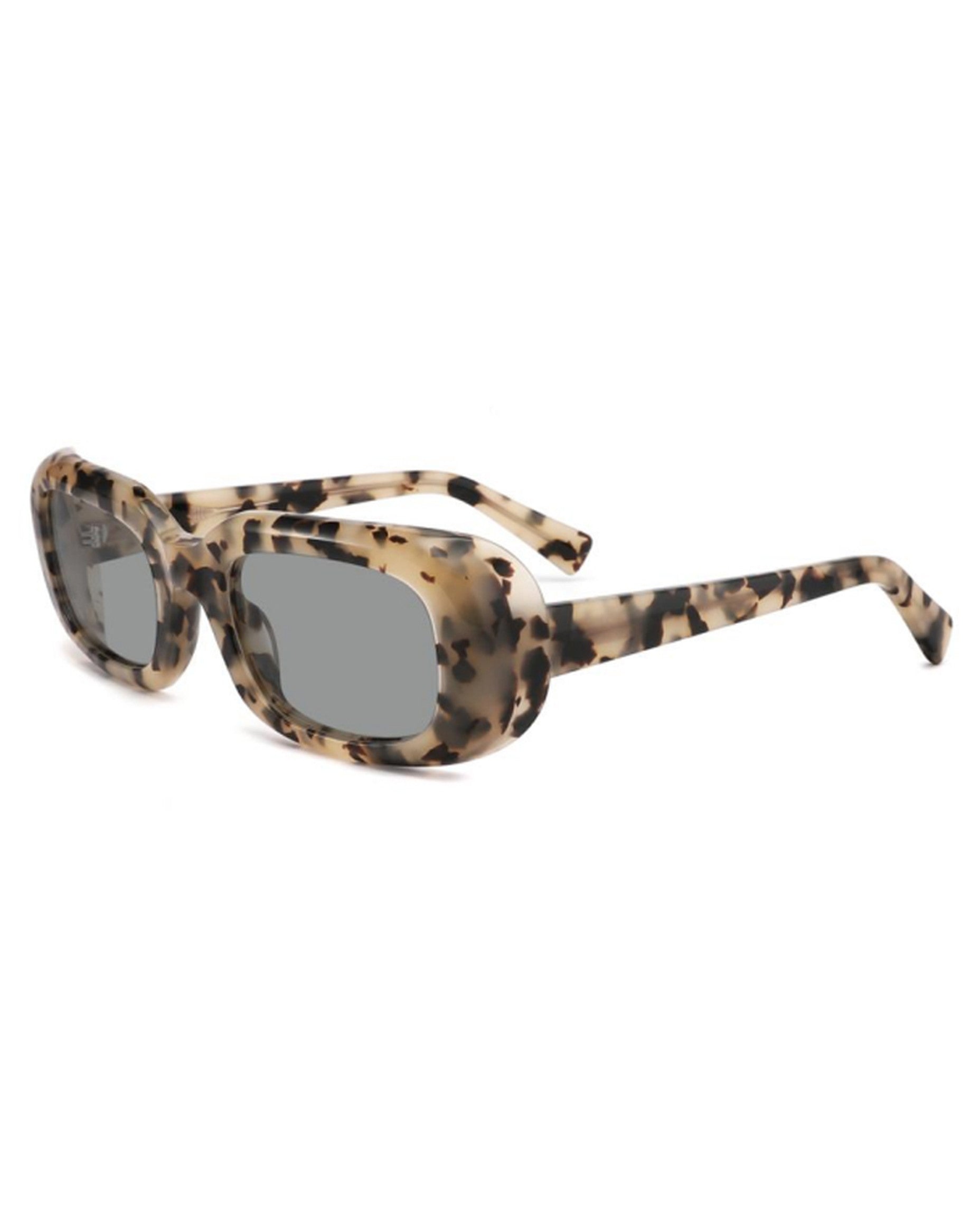 Cabo Sunglasses - White Tortoise Frame, Grey Lens