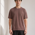 Slub Knit Tee - Brown - front view